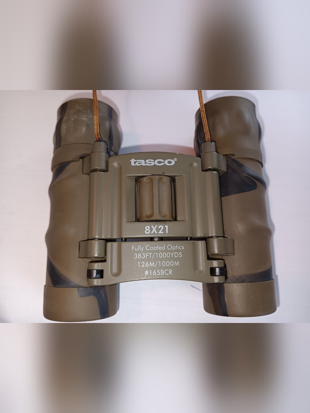 Tasco 8x21 Compact Binoculars - Olive Camo.  Like New. Includes Pouch